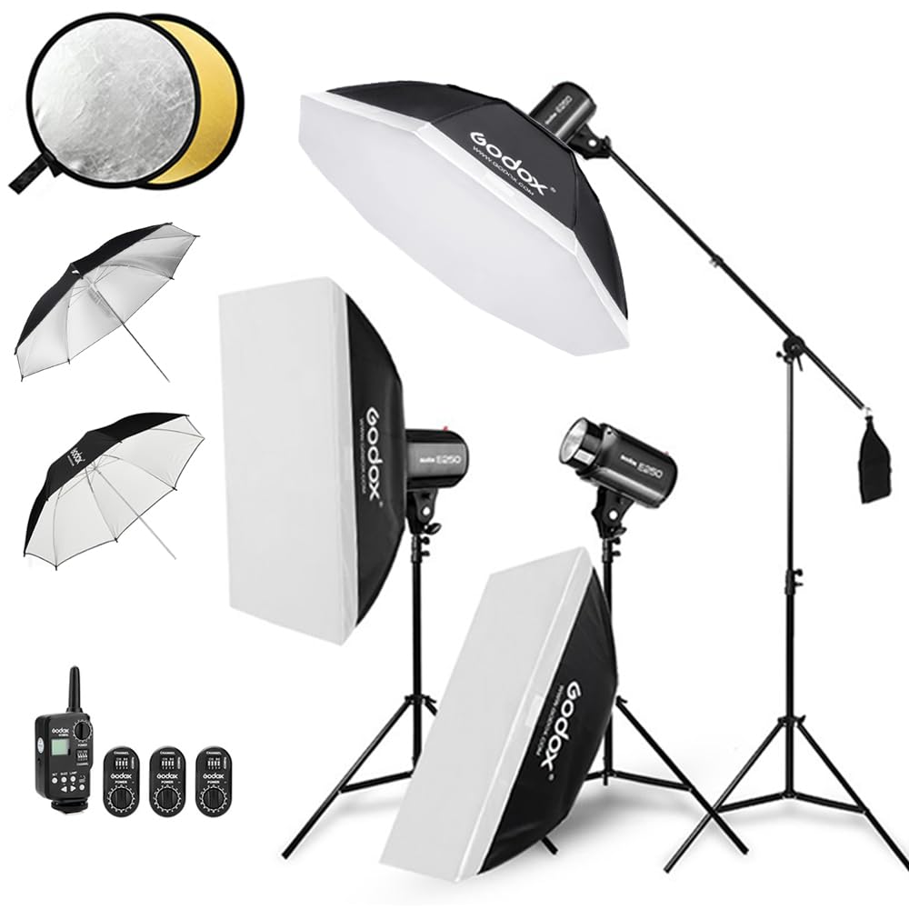Amazon.com : Godox 750W Studio Strobe Flash Light Kit, 3-Light